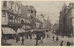 A. Bellmann-Maschka: Praha, Ulice Na příkopě, kolem 1898