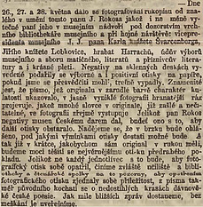 Kopie zprávy. Národní listy 6. 6.1861