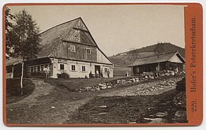 R. Halm, Hoferův hostinec v Peci pod Sněžkou, 1874 - 79, vizitka