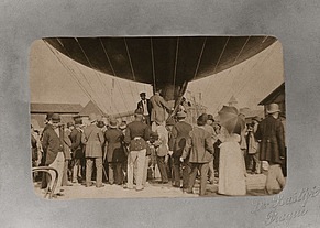 A. Baštýř: vzlet balónu na Jubilejní výstavě, 1891