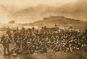 Anton Mayssl, Prusové se Špilberkem v pozadí, červenec 1866
