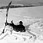 Rudolf Bruner-Dvořák, lyžařův pád, kolem 1905, polovina stereofotografie