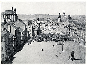 V. Treitz: St. Wenceslas mas at the Horse market, 1848