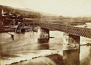 Neznámý autor: Mokropsy, zničený most, 1872